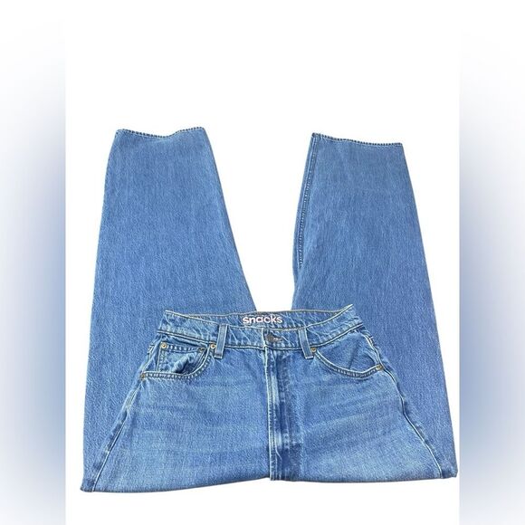 SNACKS/MOTHER Women's Blue Wide Leg Denim Jeans Sz. 27” - Picture 2 of 9